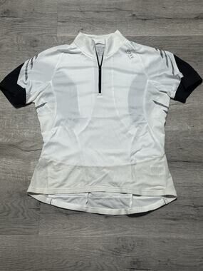 Gore Bike Wear Cycling Jersey XL 42 White Black 1/4 Zip Pockets